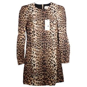 Tuckernuck x India Hicks NEW Leopard Domino Long Sleeve Party Mini Dress Small